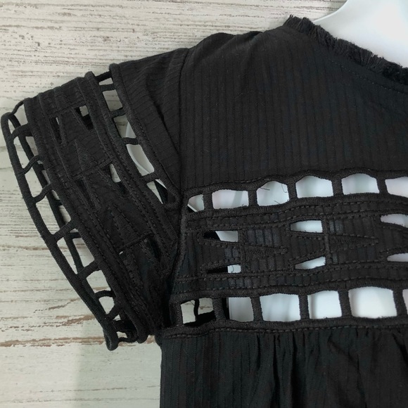 SEA NEW YORK Embroidered Cut Out Mini Shift Dress Black 0 - Picture 2 of 9